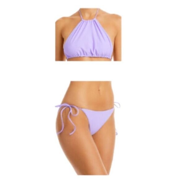 Jade Swim Luxe Minimal Swimsuit Sustainable Gia Top + Tie Bottoms S NWT - Picture 1 of 2